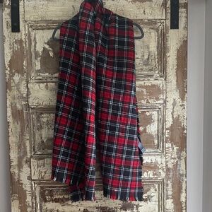 Zara Red and Black Checkered Wrap Scarf